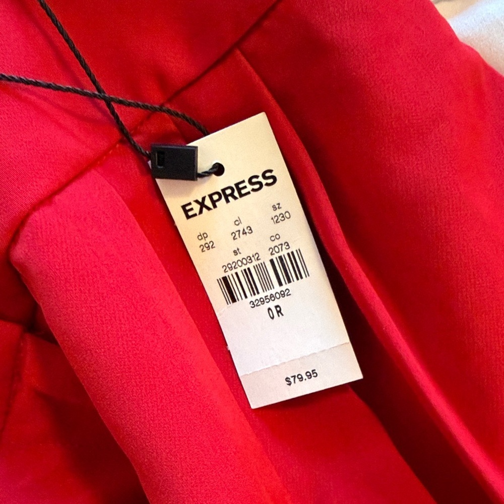 NWT Express- Wide-Leg High-Waist Pants in Red- size 0R - Picture 5 of 5
